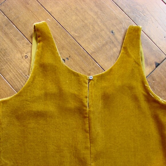 J. Crew Velvet Sleeveless Tank Top Boxy Mustard Yellow Gold Size 2 Small - Picture 12 of 14